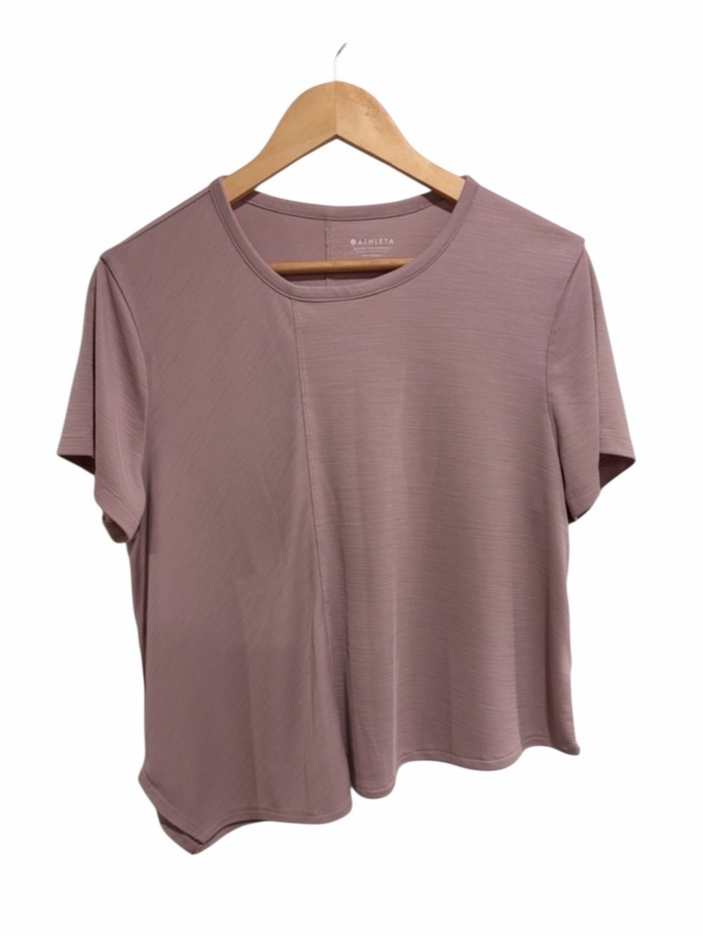 Athleta Mauve Asymmetrical Short Sleeve Soft Tee